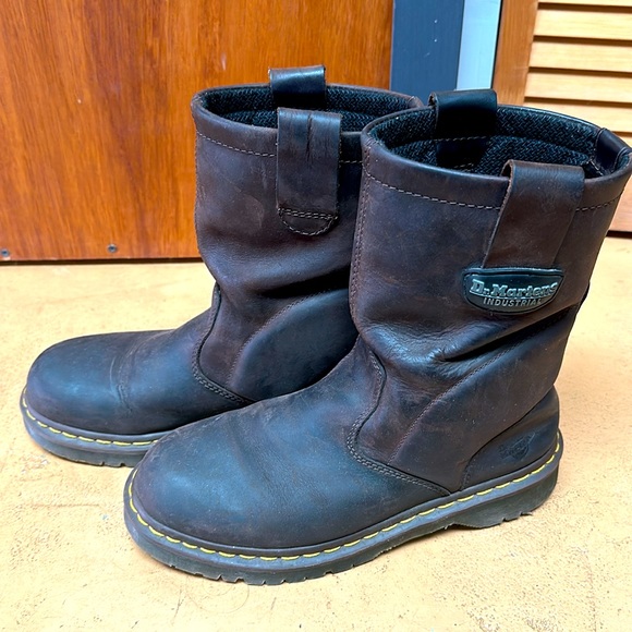 Dr. Martens Mens Industrial Wellington Browqn Leather Boot US Sz 8 M 10296 - Picture 4 of 9
